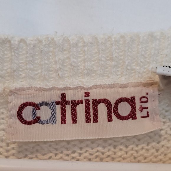 Vintage Catrina Ltd Sleeveless Pullover Top Size Large Off White Hong Kong - Picture 5 of 7
